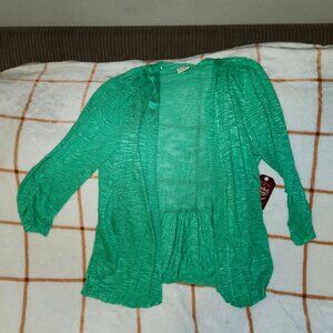 Lightweight Green Cardigan Sweater, NWT, Women's Size Small